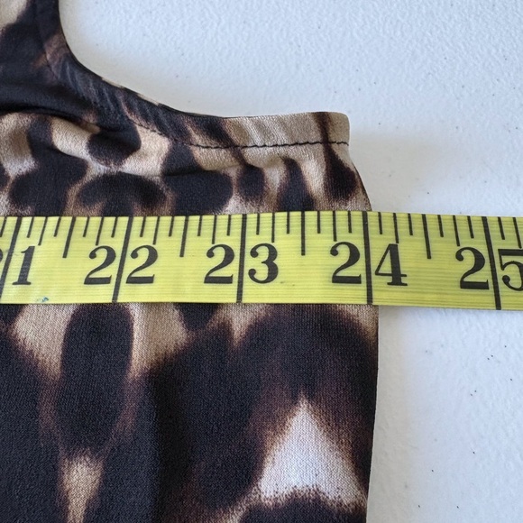 Calvin Klein 1X Cowl Neck Sleeveless Animal Print Stretch Top Office Career Work - Picture 9 of 10